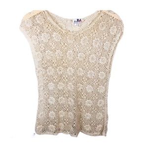 Lim Crochet Top With Rosettes Cream Size L